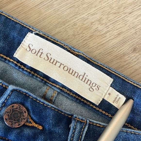 Soft Surroundings Classic Denim Straight Leg Jeans Size 8 - Picture 2 of 6